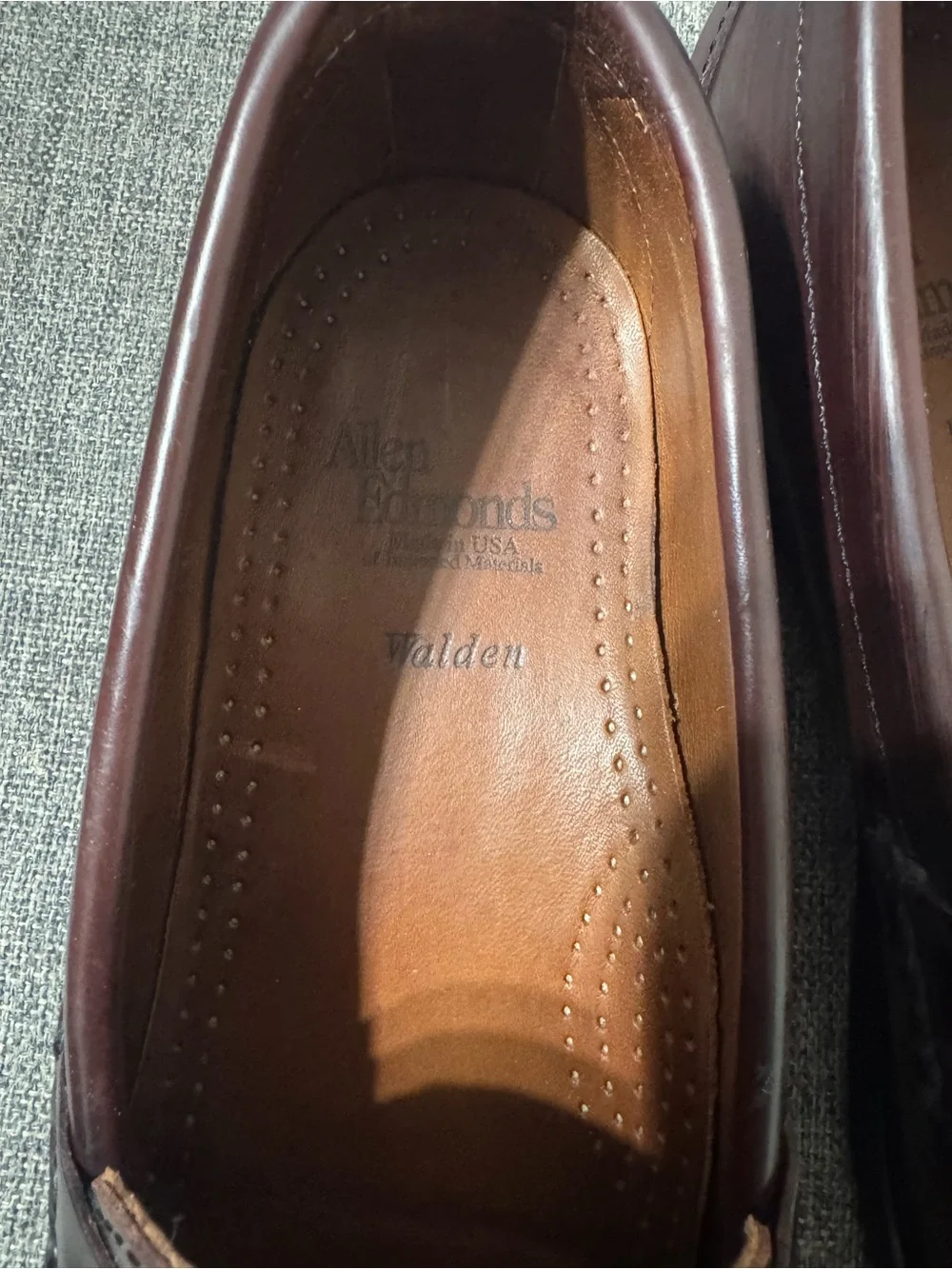 Men's Allen Edmonds Burgundy Leather Slip-On Loafers